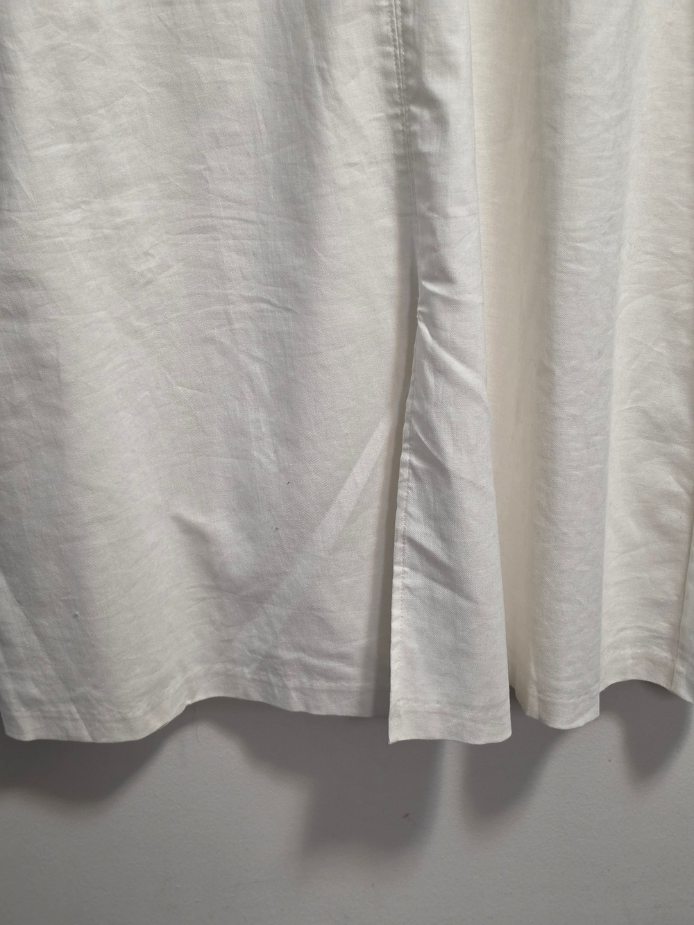 Banana Republic Off White Sleeveless Button-Front Linen Blend Dress with Belt - Picture 4 of 13